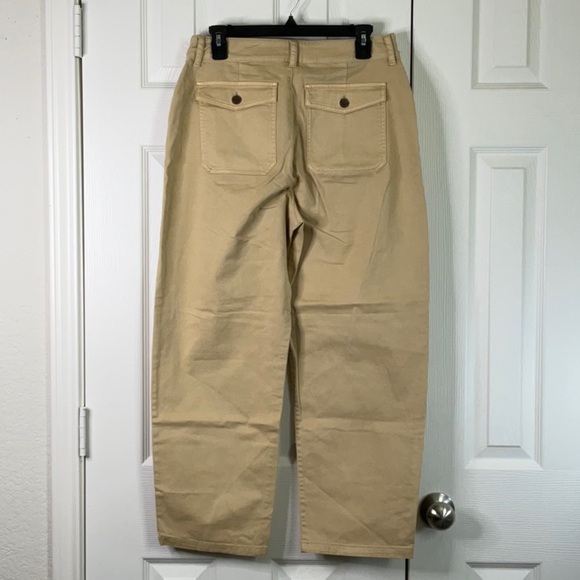 Women's High-Rise Barrel Leg Tan Pants Size 8 - Picture 10 of 11